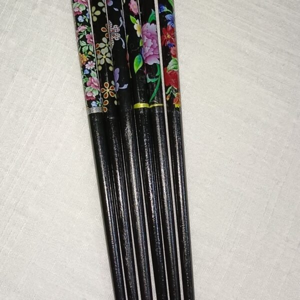 Black Floral Bun Stick